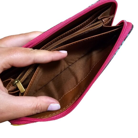 Fossil Long Zippy‎ Leaf Print Wallet Like New Condition - Picture 11 of 11